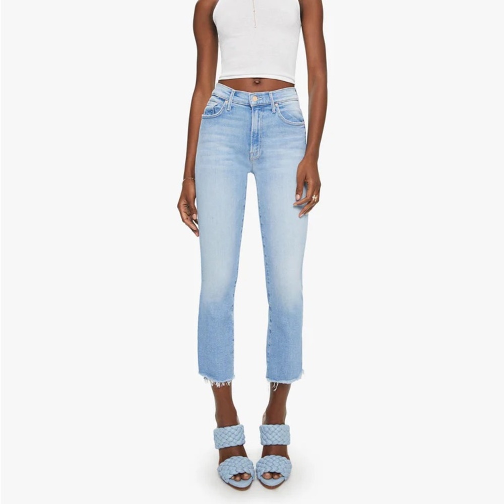 MOTHER The Insider Step Crop Fray Limited Edition Straight Leg Jeans high rise